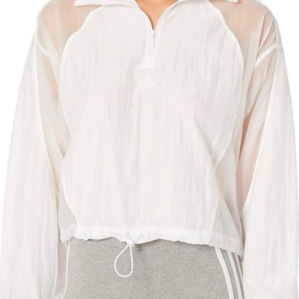 Oversized Adidas Original White Windbreaker